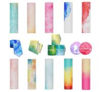 MechKit Infusible Transfer Ink Sheets, 10 Pièces Papier Sublimation Pré-Imprimé 11,5 X 30,5 cm Feuilles d'Encre de Papier Transfert Pression à Chaud pour DIY T-Shirts, Tasses, Sac (Aquarelle)