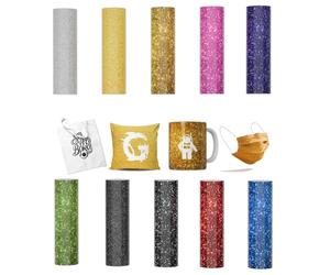 MechKit Infusible Transfer Ink Sheets, 10 Pièces Papier Sublimation Pré-Imprimé 11,5 X 30,5 cm Feuilles d'Encre de Papier Transfert Pression à Chaud pour DIY T-Shirts, Tasses, Sac (Paillettes)