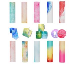 MechKit Infusible Transfer Ink Sheets, 10 Pièces Papier Sublimation Pré-Imprimé 11,5 X 30,5 cm Feuilles d'Encre de Papier Transfert Pression à Chaud pour DIY T-Shirts, Tasses, Sac (Aquarelle)