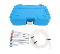 MechKit Jeu de clés de purge de frein Kit d'outils de purge de frein en acier au chrome vanadium professionnel multi-taille avec tuyau de clapet anti-retour pour les mécaniciens pa