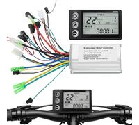 MechKit Kit de Contrôleur de Moteur sans Balais pour Vélo Électrique, 36V 48V 350W 13A Contrôleur de Moteur Brushless avec Panneau d'Affichage LCD S866 Étanche pour Trottinette Électrique