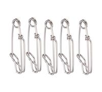 MechKit Longline Snap Clip Connecteur de Pêche Clip Thon Clip Haute Résistance Résistant en Acier Inoxydable Accessoires de Pêche pour la Pêche en Océan Surf Fishing 5pcs Ensemble (1,8 * 60MM)