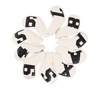 MechKit Lot de 10 Couvre-têtes de Fer de Golf en PU de qualité supérieure, imperméables, Souples, Manchons de Protection pour Clubs de Golf, durables, résistants à l'usure, (Personnages Noirs sur