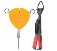 MechKit Outil Multi Extracteur Ligne de Pêche Nouage Outil sans Noeud Acier Inoxydable 5 en 1 Multifonctionnel avec Coupe-Ongles pour Pêche à la Carpe Poignée en Plastique Orange