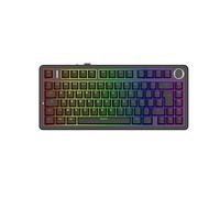 MechLands Aula F75 75% Clavier de Gaming Mécanique, AZERTY Français, Rétroéclairage RGB, Clavier de Jeu sans Fil BT5.0/USB-C/2,4 GHz, Crémeux, Molette, Reaper Switches pour Win/Mac (Noir)