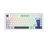 MechLands Aula F75 75% Teclado Mecánico para Gaming, Distribución QWERTY Español, Retroiluminación RGB, Teclado BT5.0/USB-C/2,4 GHz Con Mando Giratorio, Reaper Switches para Win/Mac (Azul Claro)