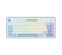 MechLands Aula F75 75% Teclado Mecánico para Gaming, Distribución QWERTY Español, Retroiluminación RGB, Teclado BT5.0/USB-C/2.4GHz Con Mando Giratorio, Reaper Switches para Win/Mac (Vert)