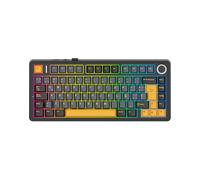 MechLands Aula F75 Clavier mécanique 75 % pour gaming, disposition QWERTY espagnol, rétroéclairage RVB, clavier BT5.0/USB-C/2,4 GHz avec télécommande rotative, Reaper Switches pour Win/Mac (Noir)