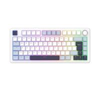MechLands Aula F75 Clavier mécanique sans fil 75 % QWERTZ Disposition allemande Custom Creamy Clavier de jeu avec bouton, RVB, remplaçable à chaud, interrupteur linéaire, 2,4 GHz/USB-C/Bluetooth pour