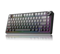 MechLands Aula F75 PRO 75% Custom Creamy Clavier de jeu mécanique sans fil, BT5.0/USB-C/2,4 GHz, structure gasket, bouton RVB, switches Reaper pour Win/Mac (dégradé de noir)