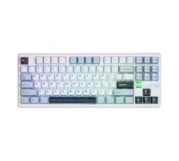 MechLands Aula F87 PRO V2 Clavier de jeu sans fil avec batterie 10000 mAh, requête 8K, SOCD/MT/TGL, BT/2,4 GHz/USB, clavier mécanique TKL remplaçable à chaud avec Creamy Gasket et RVB (blanc bleu)