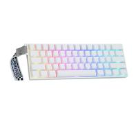 MechLands Aula Mini60 HE PRO Clavier sans fil à effet Hall 4000 mAh, SOCD & DKS, clavier de jeu magnétique, actionnement réglable, requête 8K, RVB, atténuation du bruit (blanc)