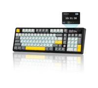 MechLands Clavier de jeu AJAZZ AK980 sans fil 98% mécanique BT5.0/USB-C/2,4 GHz échangeable à chaud écran TFT 1,14" bouton RVB Win/Mac QWERTY (noir, cadeau V2 Switch)