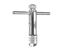 MECHURA Clé à cliquet pour porte-taraud Clé à taraud M3-8, support de vis réglable M5-12, poignée en T, cliquet à filetage mâle, prise métrique, outils d'atelier mécanique manuels(M5-M12 short)