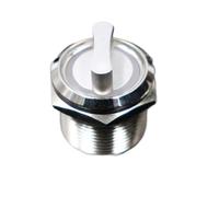 MECHURA Commutateur Rotatif Interrupteur à Bouton-Poussoir éclairé à 2 ou 3 Positions de 19 mm, sélecteur Rotatif en métal avec LED, étanche, en Acier Inoxydable(Yellow,2 Position_3-6V)