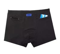 MECKOZ 2 Paquets Caleçon Boxer Hommes Hide Your Stash Sous-vêtements à Poche Cachée et à Fermeture Éclair Short de Voyage en Coton Shows Fests Rave Undies(Schwarz,XL)