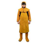MECKOZ Combinaison De Protection Pour Soudeur Protège-pieds En Peau De Vache Chapeau Anti-brûlure Tablier De Soudure Protecteurs De Manches