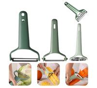 Mecmbj 3 Pièces Eplucheur Légumes Universel, Eplucheur Pomme de Terre,avec 3 Fonctions, Epluche Legume de Cuisine Multi-Usages pour Usage Domestique (vert)