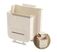 Mecmbj Composteur Cuisine, Poubelle Compost Cuisine, 7L Poubelle Sous Evier Sans Couvercle, Poubelle Murale Pliable, Pour évier, Bureau, Salle De Bain (Blanc)