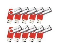 MECO 10PCS 1GB 1GO CLE USB 2.0 Flash Drive Stockage Mémoire Pivotante Rouge