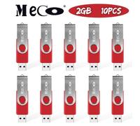 MECO 10pcs 2 GO Clé USB 2.0 Flash Drive Mémoire Rouge