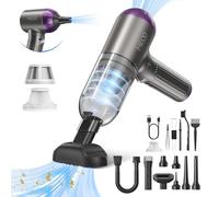 MECO ELEVERDE 4 en 1 Aspirateur Voiture Puissant sans Fil, 18KPA Mini Aspirateur à Main Souffleur Air Comprimé avec Moteur sans Balai et Lumières LED pour Voiture, Maison, PC (violet)