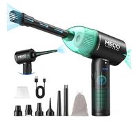 MECO ELEVERDE Soufflette Air Comprimé et Aspirateur 4 en 1, 90W/90000 RPM Bombe Air Sec &12KPA Aspirateur, 2H Chargement Rapide, Régulation 3 Vitesse, Dépoussiérant pour Nettoyage du Bureau Domicile