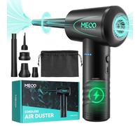 MECO ELEVERDE Souffleur Air Comprimé, 100000 RPM Souffleur Polyvalent, 3-Gang Puissant et Économique, 7Kpa Dépoussiérant à Air Comprimé pour Ordinateur, Equipé d'une Lumière LED, Type-C