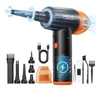 MECO ELEVERDE Souffleur Air Comprimé et Aspirateur 2 en 1, Dust blower Dépoussiérants Puissants électrique 100000 tr/min, Soufflette Air Comprimé Nettoyage PC pour Clavier, Canapé, Voiture (Orange)