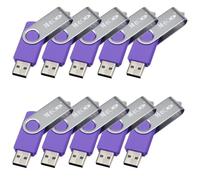 MECO Lot de 10pcs 2GB CLE USB 2.0 Flash Drive Mémoire Gel de silice violet