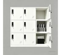 MECOLOR 4.6.9 Portes Armoire de Bureau en métal employés utilisant de Petits casiers Chambre Cube casier, Salon et casier Scolaire, casier à la Maison Armoire de Rangement pour Enfants(Full White,9D)