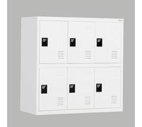 MECOLOR Armoire de Bureau en métal de 4,6,9 Portes - Petit casier - pour Chambre à Coucher - Cube - pour Le Salon et l'école - Organiseur de Rangement pour Enfants (Blanc Plein N6D)