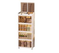 MECOLOR Boîte de rangement en plastique avec couvercle, organisateur de rangement pliable pour placard, 213 l, empilable avec roues, cubes de rangement avec porte ouvrante, pour cuisine, salle de bain