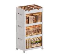 MECOLOR Boîtes de rangement en plastique de 217L avec roulettes et couvercles | Unité organisatrice empilable et pliable pour garde-robe, chambre | Boîte de rangement polyvalente (4 couches)