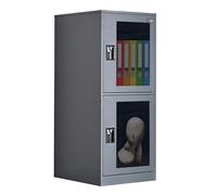 MECOLOR Casier de Rangement Court avec loquet à Cadenas, Petite Armoire de classement de Bureau avec 2 ou 3 Portes, casier de Rangement verrouillable pour Chambre à Coucher