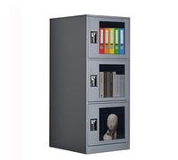 MECOLOR Petit casier de Rangement avec loquet à Cadenas, Armoire de classement de Bureau avec 3 Portes, Organiseur de Rangement verrouillable pour Chambre à Coucher