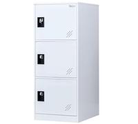 Mecolor Petit casier en Acier avec Cadenas, Armoire d'angle de Bureau avec 3 Portes, Armoire en métal de Salon, Salle de Gym