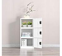 MECOLOR Petit casier Vertical à Un Niveau avec loquet à Cadenas à 2 ou 3 Compartiments de Rangement pour employé, Maison, Bureau, école, Enfants (entièrement Blanc, P2V) (entièrement Blanc, P3V)
