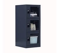 MECOLOR Petit casier Vertical à Un Niveau avec Serrure à Cadenas, Porte en Plastique, 2 ou 3 Compartiments de Rangement pour employés, Maison, Bureau, école, Enfants (GY, G3V)