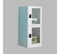 MECOLOR Petit casier Vertical à Un Niveau avec Serrure à Cadenas, Porte en Plastique, 2 ou 3 Compartiments de Rangement pour employés, Maison, Bureau, école, Enfants (FWH, G2V)