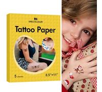 MECOLOUR Printable Temporary Tattoo Paper 8.5"X11"-5 Sets for Inkjet Printer DIY Image Transfer Decal Paper for Skin, For Halloween, Celebrate Festivals, Parties, Birthday Bashes,New Year