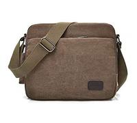 MeCool Sac bandoulière Besace en Toile Homme à Main pour Voyage Vintage école Université Randonnée Camping Sport en Plein Air occasionnels loisir Sacoche Rétro Pack ,Marron ,L