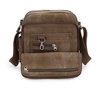 MeCool Sac bandoulière en Toile pour Homme Voyage Besace à Main Vintage école Université Randonnée Petit en Plein Air Sport occasionnels loisir Sacoche Rétro Pack ,Beige ,Medium