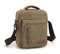 MeCooler Homme Sac Bandoulière en Toile Vintage Sacoche Besace à Main Messager Voyage école pour Outdoor en Plein Air Sport occasionnels loisir Rétro Bourse ,Vert ,