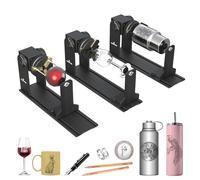 Mecpow G5 Rouleau Rotatif Laser Avec Trois Pinces à Angle Réglable Pour Les Objets Multiformes, Compatible Avec Presque Toutes Les Machines De Gravure Laser, Livré Avec Un Support d'Élévation