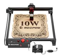 Mecpow X3 Pro Graveur Laser avec Air Assist, 10W Machine à Graver Laser, CNC Cutter Laser Haute avec Arrêt d'Urgence, Détection de Flamme et de Gyro, AdaptéE Au Bois, MéTal, Verre Acrylique