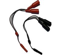 med italia service - câbles répartiteurs 10 cm avec prise femelle 2 mm et double prise mâle 2 mm pour connexion sondes-électrosimulateur
