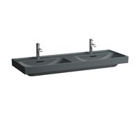 Meda lavabo double mural ou à poser sur meuble graphite mat 1300x460x80 mm - LAUFEN H8141127581111