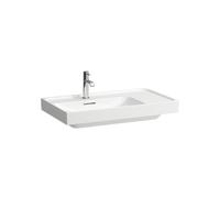 Meda lavabo mural ou à poser sur meuble tablette à droite blanc mat 800x460x80mm - LAUFEN H8171167571121
