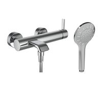 Meda mitigeur de bain mural avec flexible et douchette chromé - LAUFEN HF506660100600